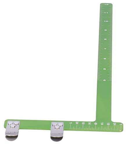 Règle de tir à l'arc en alliage d'aluminium, outil de mesure d'arc en forme de L, positionnement précis pour arc classique, arc composé, léger et Durable (Verte)