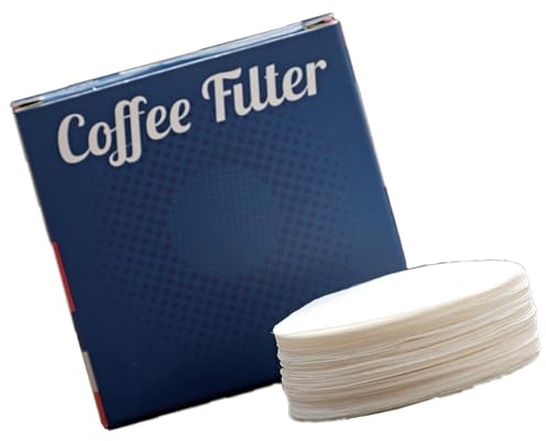Paquete de 100 papeles de filtro redondos con mango de máquina de café para portafiltro, mango espresso, herramienta de papel de repuesto redondo para filtro de café