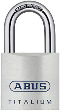 ABUS Titalium Vorhängeschloss 80TI/50 gl.-8011 - gleichschließend - Kellerschloss mit leichtem, massiven Schlosskörper aus Spezial-Aluminium - ABUS-Sicherheitslevel 8 - Silber