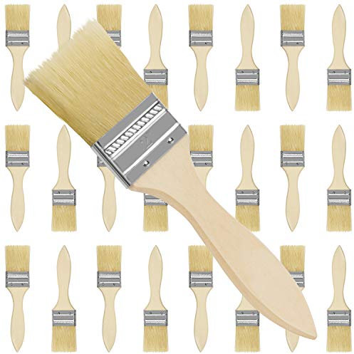Kurtzy Set Pennelli Pittura Professionali da 5,08 cm (24pz) - Set Pennelli per Dipingere con Manico in Legno - Pennelli per Acrilico, Vernici, Colle e Fai da Te per la Casa - Pennello Pittura Muro