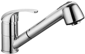 Edouard Rousseau - Mitigeur Évier Bago - Douchette 2 Jets Extractible, Flexible Double Agrafage - 172 (Hauteur) x 195 (Saillie) mm - Chromé
