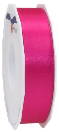 PRÄSENT C.E. Pattberg Satin Magenta, 25 m Satinband zum Einpacken von Geschenken, 25 mm Breite, Geschenkband zum Dekorieren & Basteln, Dekoband, Anlass