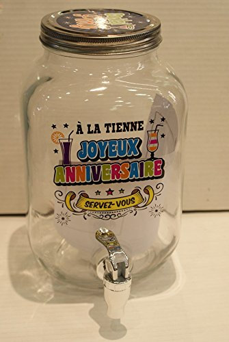 Fontaine Cocktail Party Géant 25x15cm Avec Verseur Joyeux Anniversaire CONTENANCE 3 LITRES
