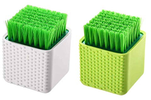 2 Pack Silicone Laundry Brush Scrub Multi-use Household Cloth Washing Brush Dual-use Scrubbing Brush for Clothes Underwear Shoes, Plastic Soft Cleaning Tool
