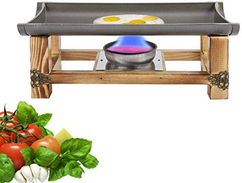 TOPINCN - Piastra da Barbecue in Stile Giapponese Multifunzionale Antiaderente Quadrata griglia Stufa per Pesce Alcol e in Ceramica di bambù S-30CM