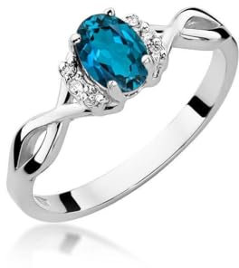 Lumari Gold - Verlobungsring Damen Ring Gold 585 Echtgold 14k Weißgold mit natürlichem Diamanten Damen Solitär Versprechen Ring Saphir Ringe Frauen Brillanten Edelstein