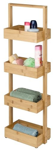 bremermann Bambus Standregal // 4 Ablagen // ca. 28 x 88 x 16 cm (B/H/T) Badregal