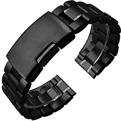 ZXF Uhrenarmbänder, Edelstahlband 14mm 16mm 18mm 19mm 20mm 21mm 22mm 24mm 26mm Metall Uhrenarmband Link Armband Armband Armband Schwarz Silber Gold Armband