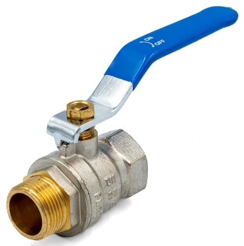 KNM TRADE Kugelhahn 3/4 Mit Hebelgriff Messing Sandgestrahlt Grau | Trinkwassergeeignet, PTFE-Dichtung, bis 120°C, Außen-Innengewinde