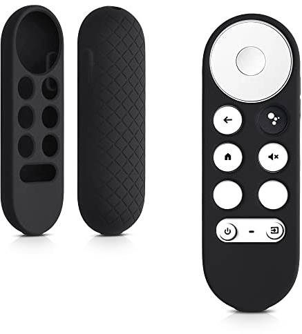 kwmobile Étui Compatible avec Google Chromecast 2020 4K / Chromecast 2022 HD Coque - Coque télécommande TV en Silicone - Noir