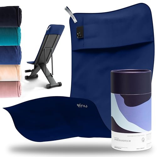 nujë Toalla de Fitness con Bolsa de Microfibra | con Envoltura DE Regalo | Toalla Deportiva para Gimnasio | Extra Grande y con Solapa para Todos los Equipos | Toalla de Gimnasio | Gym Towel