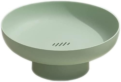MASINIES Bol à fruits, bol à fruits rond, présentoir décoratif, bol à pied, bol de légumes, assiette de service pour salade, plateau de service pour collations, plateau avec pied (#2)