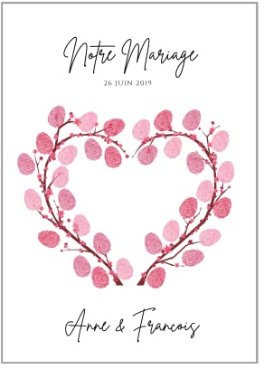 Arbre à empreintes personnalisé mariage/couple - Affiche à imprimer par le Temps des Paillettes