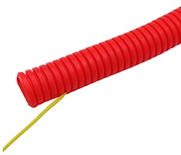 MOCNT Tubo Corrugado Coche Flexible Alambre Tubo Corrugado PP Organizador Cable Conducto Funda Cables Gestión Protección Cables Manguera Rojo Exterior 21mm Longitud 10 Metros