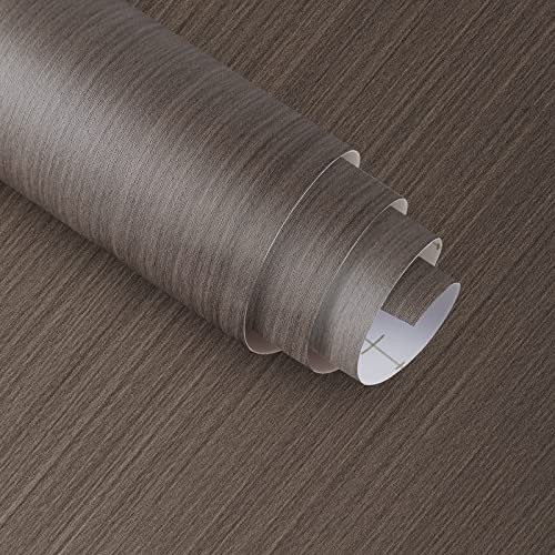 JSEVEM 80CM×4M Dunkelbraun Holztapete Selbstklebend Holzfaser Zum Kleben Tapete Wasserfest Grau klebetapete Holzoptik Selbstklebende Vintage Möbelaufkleber für Tür Schränke Arbeitsplatte Schreibtisch