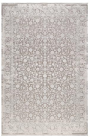Wecon Home Florida gewebter Kurzflorteppich, 80 x 150 cm, weiß | moderner Teppich gewebt im edlen Vintage Look für Wohnzimmer, Schlafzimmer und Arbeitszimmer
