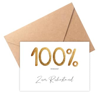 The Life Barn Postkarte mit Umschlag Ruhestand Glückwünsche zur Rente | Hochwertige Karte aus 350g Papier, inkl Kraftpapierumschlag
