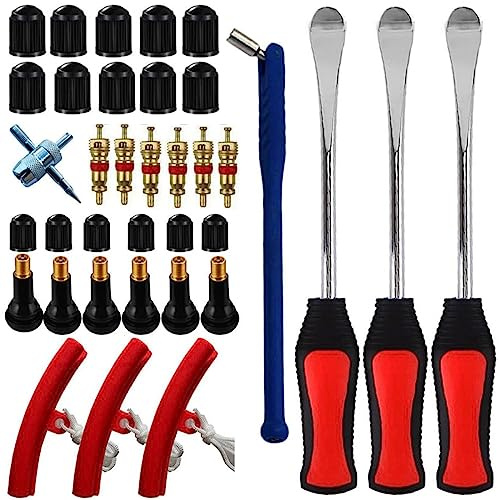 Tire Changing Tool, Tire Lever Tire Tire Iron 30 Suits, Tire Tire Iron Tire Spoons Lever Iron Tool Kits Tool Wheel Rim Protectors Tool Kit for Motorcycle Bicycle Tires