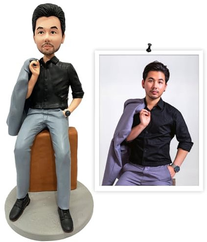 Benutzerdefinierte Bobbleheads - Wackelkopffiguren Figur Puppe Wackelkopf, Wackelkopf Figuren Handgemachte Personalisierte Skulptur Geschenk, Figur basierend auf Ihren Fotos ( Color : 1 person )