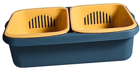 Zerodeko 1 Satz Korb Zum Abtropfen Von Gemüse Abtropfkorb Aufbewahrungskorb Zweilagiger Lebensmittelbehälter Aufbewahrungsbehälter Für Die Küche Früchtekorb Entwässerungsbehälter Pp Obst