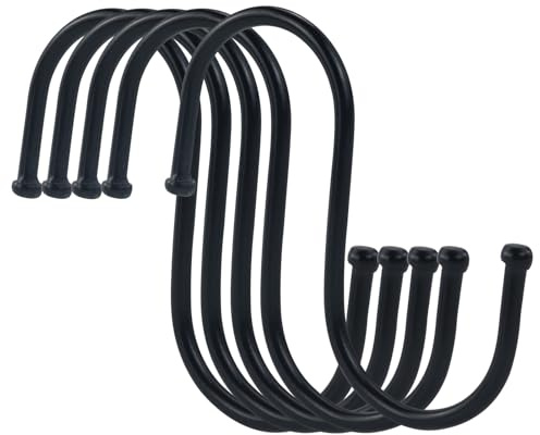 RESTALLADNWEST 26 Pack S Shaped Hooks,Hooks for Hanging,Black Hooks,Stainless Steel Hanging Hooks,Hangers for Bathroom, Bedroom,Office and Kitchen（3 inches）