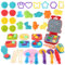 Dough Tools and Cutters Set for Kids, 46Pcs Dough Accessories, Playdough Cutters with Dish Knife Fork Spoon, Rolling Pin, Scissors, Hobnailer, Sculpting Tools, Clay Dough Tool Kit Gift for Boys Girls