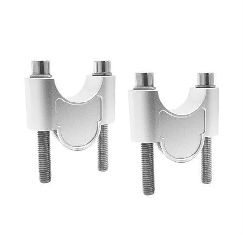 XWDPDNHHD Lenkererhöhung Motorradlenker-Riser-Lenkerhalterung, Griffklemme, Erhöhung, Riser-Lenker-Klemmenhalterung, 28 Mm, 1 1/8 Zoll, 22 Mm, 7/8 Zoll, Für MT07 MT09 Halterungsklemmen(Silber 22mm)