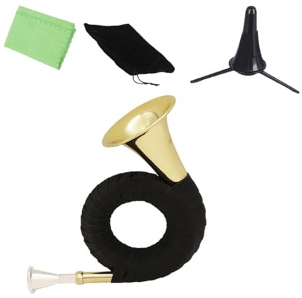WESIEVYA Premium Waldhorn aus Messing mit Polierten Ecken und Oberfläche Blechblasinstrument für Musikliebhaber zum Üben und Spielen Jederzeit und Überall in Verschiedenen Zufällige Farbe