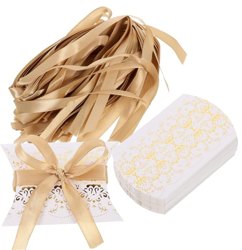 KOMBIUDA 50sätze Papier Geschenkboxen Für Weihnachten Kissenschachteln Und Leckerliboxen Robuste Süßigkeitenboxen Aus Dickem Material Zum Verpacken Von Keksen Pralinen Und Süßigkeiten