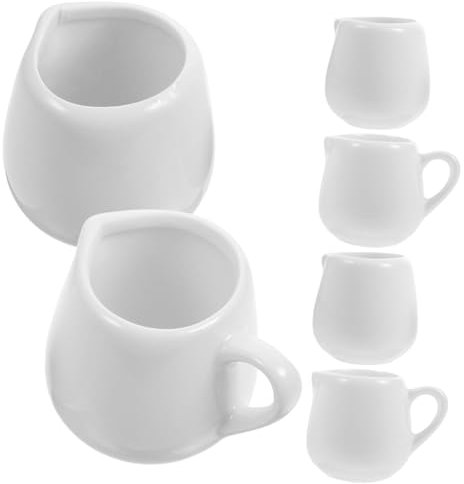 DINHEAROM 6 Pezzi Brocche Per Latte in Ceramica Brocche Per Latte Con Beccuccio Unico Lattiera Piccola Per Bevande Calde Per Tavola e Caffè