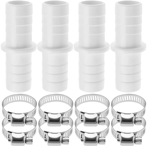 12 PCS Washing Machine Hose Connectors Waste Pipe Connectors Hose Metal Clamps Drain Outlet Hose Connector Machines Waste Pipes for All Washing Machines Dryers Dishwashers Various Other Hoses