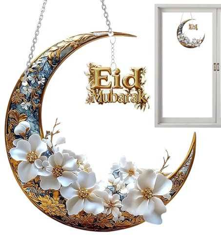 Attrape-soleil lune pour l'intérieur fenêtre – Suspension de fenêtre – Pendentif de fleurs de lune en acrylique pour décoration de voiture, porte de chambre à coucher
