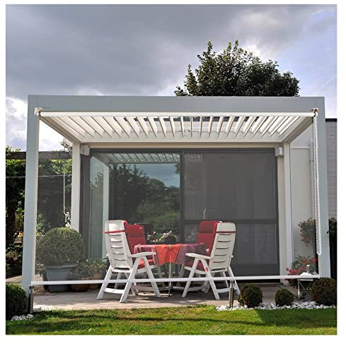 Wasserdichte, transparente Rollos für den Außenbereich, PVC-Jalousien für Balkon und Terrasse, wetterfester Sichtschutz (150 x 180 cm)