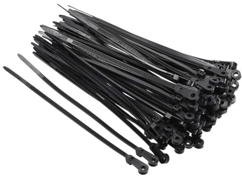 TA-VIGOR 50Pcs Screw Mount Head Nylon Cable Ties, 3.6mm x 150mm Reusable Cable Nylon Zip Ties Wire Strap with Screw Hole for Indoor & Outdoor Use