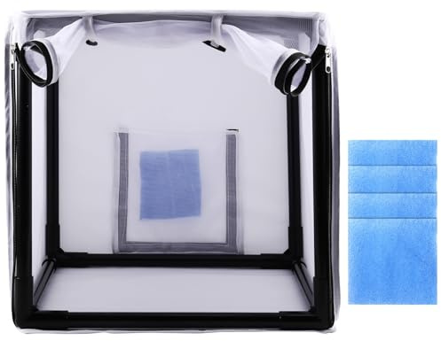 Qusedwey Cabina de Pintura con Aerógrafo, con Filtro y Cortina, Portátil de 15 Pulgadas, Ideal para Proyectos de Bricolaje.