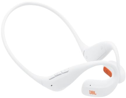 JBL Endurance Pace, Open-Ear Sporthörlurar, Vit | Bluetooth, 10 Timmars Batteritid, Lätt Nackband i Titan-Minnestråd, IP68 Vattentäta och Dammtäta, JBL OpenSound