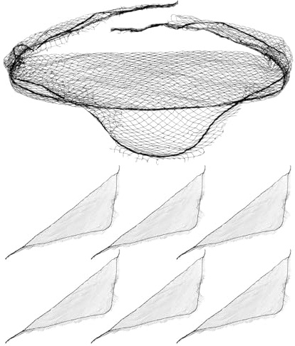 BIUDECO 7 Redecillas Triangulares de Poliéster para Fijar el Cabello Rizado, Reutilizables, Paquete de 7 Piezas, Ideales para Uso en Casa y Salón Profesional