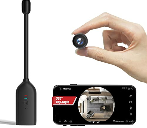 SOVAWIN QJ700 WIFI 360° Panoramic Gooseneck Camera Spy Camera Portable Hidden Camera HD 1080P Surveillance Camera Motion Detection