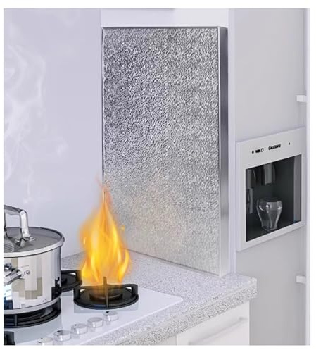 Fireproof Kitchen Heat Shield Mat, Oil-Resistant Oven Protector, Insulated Gas Stove Cover, BBQ Grill Heat Shield Board, Fits Hob & Refrigerator (Size 80x60cm)