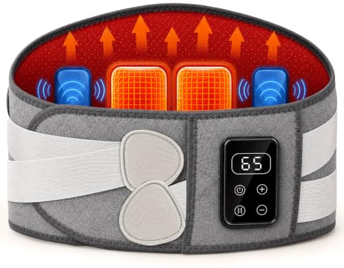 170CM Wärmegürtel Rücken Heizkissen Kabellos Massagegerät, 5000mAh Heizkissen mit Abschaltautomatik, Wärmekissen für Rücken mit 5 Massagemodi 3 Wärmestufen, Geschenke für Männer Frauen