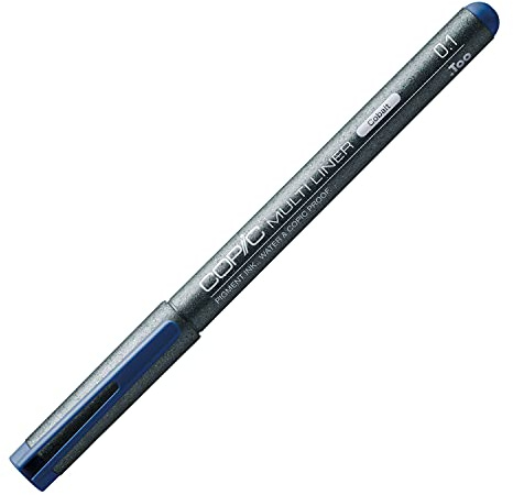 COPIC Multiliner 0.1 mm, Cobalto, Rotulador fino con punta fina y tinta pigmentada resistente al agua