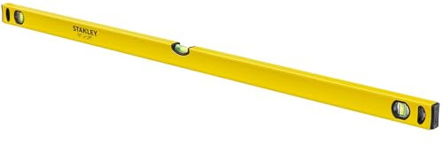 Stanley Wasserwaage Klassik (120 cm Länge, horizontale/vertikale Libelle, Schockabsorber, Genauigkeit ±0,5 mm/m) STHT1-43106, Gelb