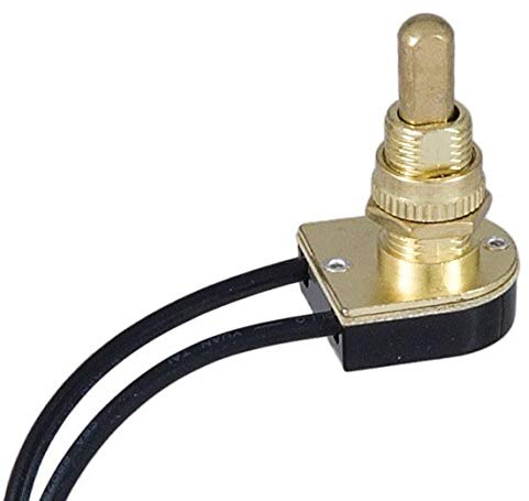 B&P Lamp® On-Off Push Canopy Switch with Brass Plated knob, 5/8 Shank