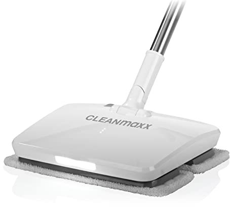 CLEANmaxx Mocio per pavimenti con funzione di vibrazione | Mocio vibrante a batteria, lava senza fatica con illuminazione a LED + funzione spray | 2 Panni in microfibra [autonomia fino a 50 min.]