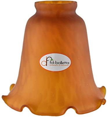 fd-bolletta arredamento e illuminazione Lampenschirm Glas,Ersatzlampenschirm,lampenschirm glas bunt vl18 Maße: H 12,5cm,Ø Glas 13,5 cm, Ø außen Öffnung 5,4cm