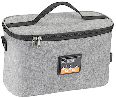 Babyflaschenwärmertasche fürs Auto, Tragbar, Universell Passend, 8l | Oxford Gewebe, Flüssigkristall Thermostat, für Kinderwagenhaken, mit Dc 12v Ladekopf und Tragegurt