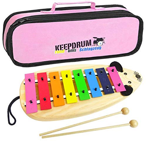 Sonor MG Maus Glockenspiel + keepdrum Tasche Pink