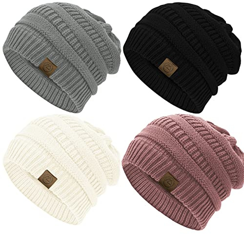 Durio Strickmütze Damen Mütze für Frauen Wintermütze Beanie Mütze Grobstrick Mütze Weich