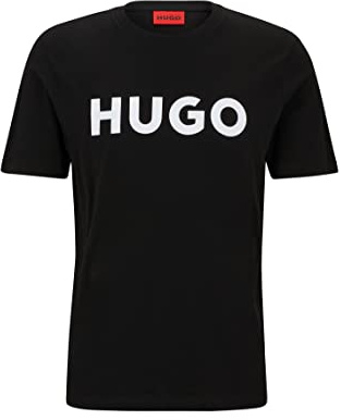 HUGO Hommes Dulivio T-Shirt Regular Fit en Jersey de Coton avec Logo Contrastant