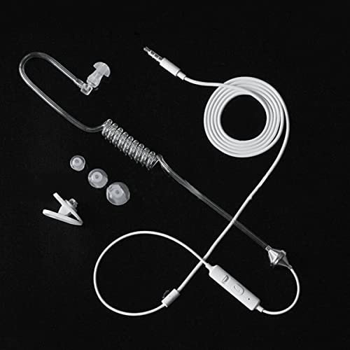 Tiardey Cuffie intrauricolari cablate, auricolare di sicurezza con tubo dell'aria audio-visivo con jack da 3,5 mm per telefono cellulare